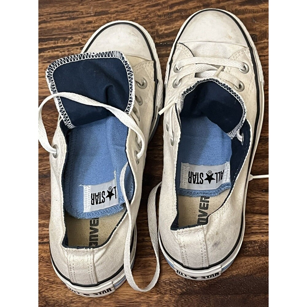 Converse Chuck All Star VTG Y2K Sneakers 7 White Low Top Double Tongue Con Shoes